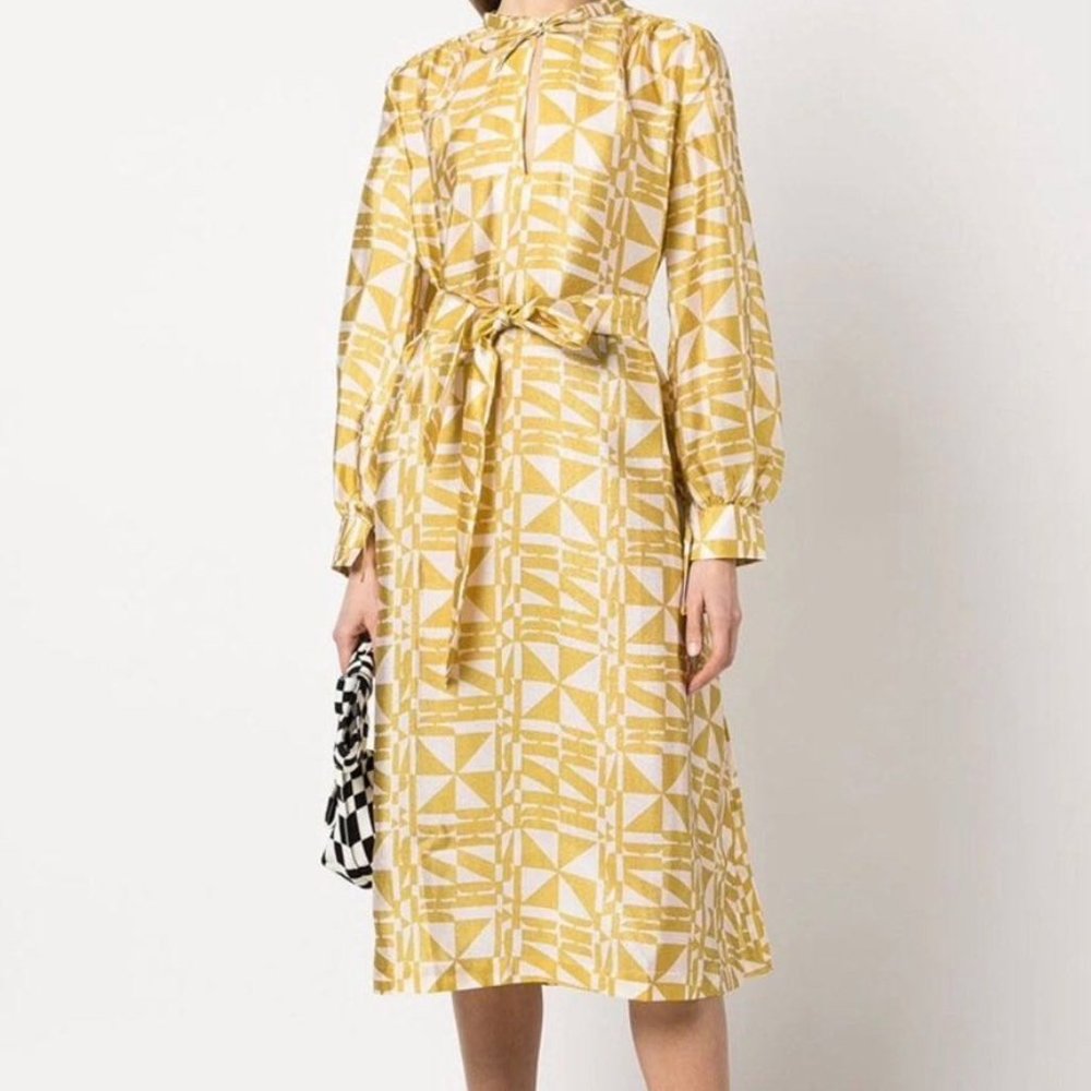 BAUM UND PFERDGARTEN Atlanta Geo Print Long Sleeve Dress size36